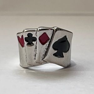 Playing card suit ring, stainless steel, size 7, unisex